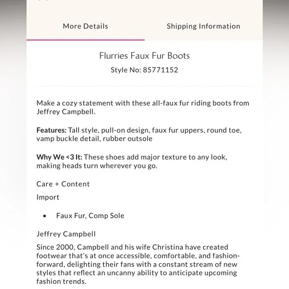 NWT and box Jeffrey Campbell Flurries Faux Fur Boots size 7 - Picture 3 of 3